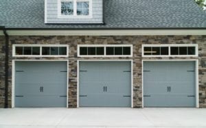 A line of three Garage Doors on an upscale home