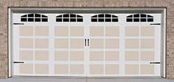 Residential house with single steel garage door installed, repaired, serviced, and maintained by Action Garage Doors of Missouri City Texas a suburb of Houston