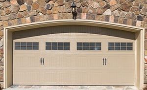 tan double garage door