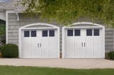 double carriage house white garage doors