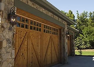 Custom wooden single car garage door